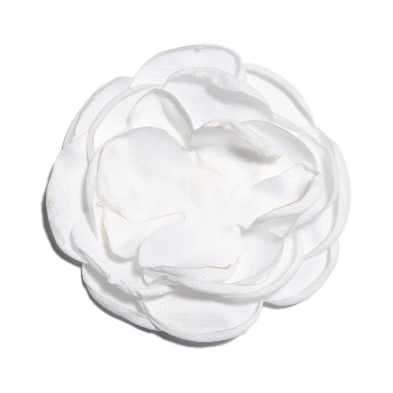 white 10 шт. 8,5 см для новорожденных мода Handmand сгоревшие края ткани цветы для заколки для волос шифоновые заколки для волос с цветами для детей аксессуары для волос - Цвет: white