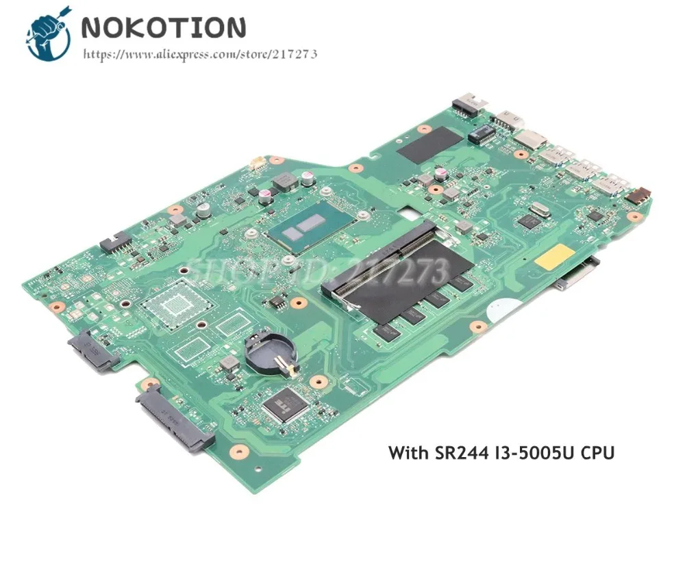 

NOKOTION материнская плата для ноутбука ASUS X751LD X751L K751L K751LN X751LK основная плата REV 2,5 SR244 I3-5005U CPU 60NB04P0-MB1M20