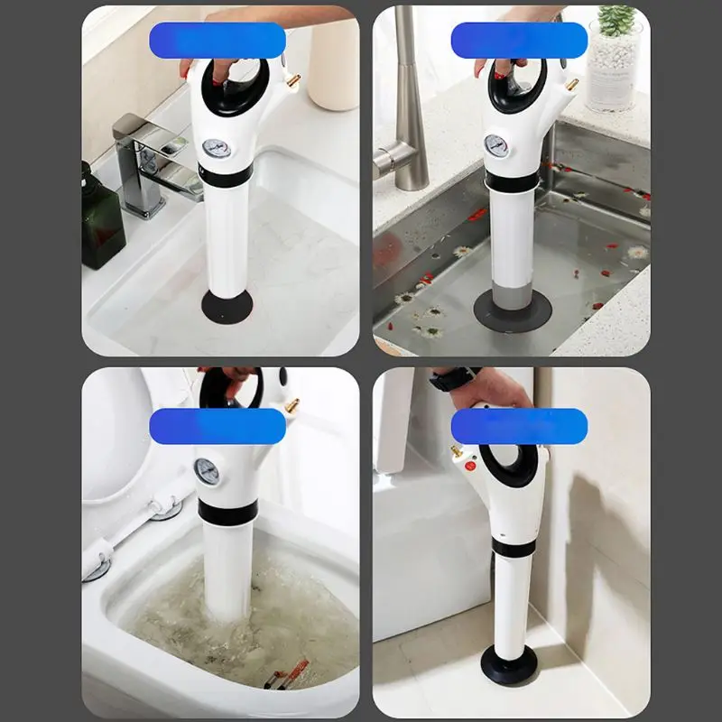 

High Pressure Toilet Plunger Manual Air Drain Blaster Dredge Clog Remover For Toilets Kitchen Bathtub Showers Sink Remover Tool