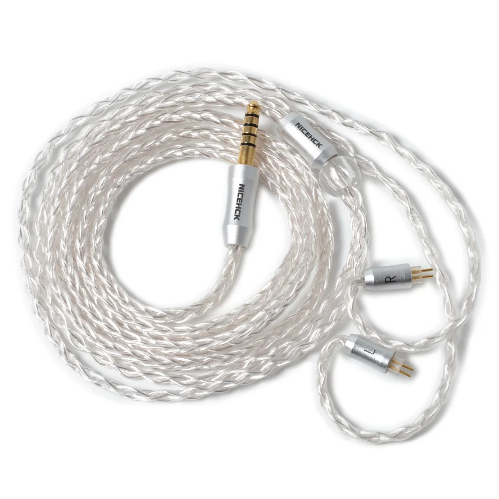 NICEHCK 8 Core посеребренный кабель MMCX/2Pin 3,5/2,5/4,4 мм для съемки TFZ ZSX ZS10 C12 C16 BA5 V90 NICEHCK NX7 Pro/DB3/F3/M6