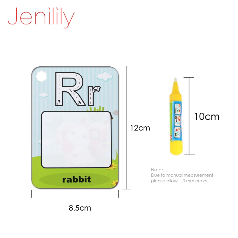 

Jenilily 26pcs English Letters Water Writing Drawing Card Painting Board With 2 Magic Pens Toys Educational Learning Children