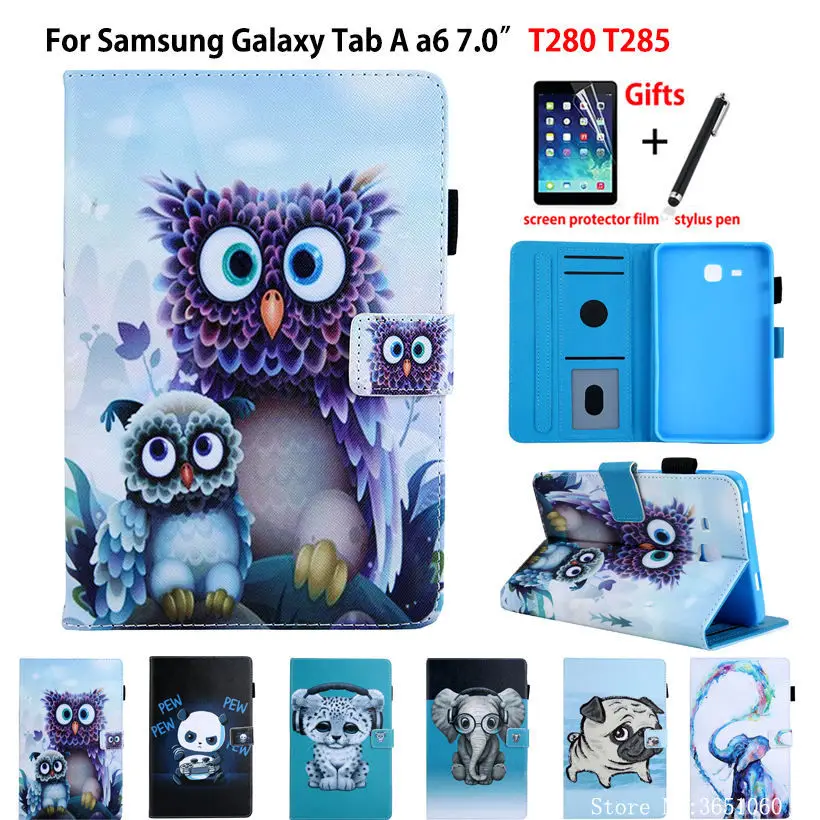 SM T285 чехол для Samsung Galaxy Tab A a6 7 0 2016 T280 &quotчехол планшета с изображением животных +