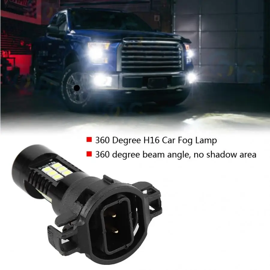 DC 12-28V H16 белая противотуманная лампа 21W 3030 SMD СВЕТОДИОДНЫЙ Автомобильный передний противотуманный фонарь дальнего света Лампа
