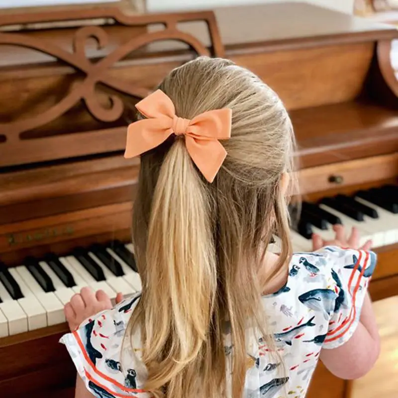 Детские заколки для волос девочек Цветочные с бантом детские в клетку из хлопка