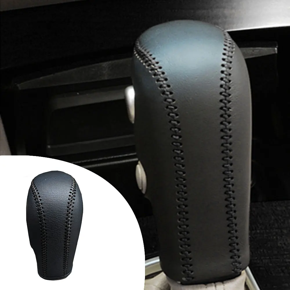 Автомобильный чехол из искусственной кожи для Nissan Geniss Tiida 2005-2010 Sylphy 2006- LIVINA 2008-2012 Bluebird 2006 ручка переключения передач - Название цвета: Black