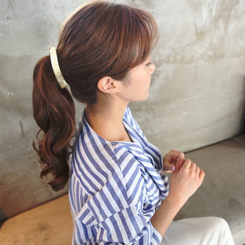 

CHIMERA Simple Metal Banana Hairpin Elegant Gold Color Barrettes Hairgrip for Women Girls Minimalist Hair Clips Ponytail Clamps