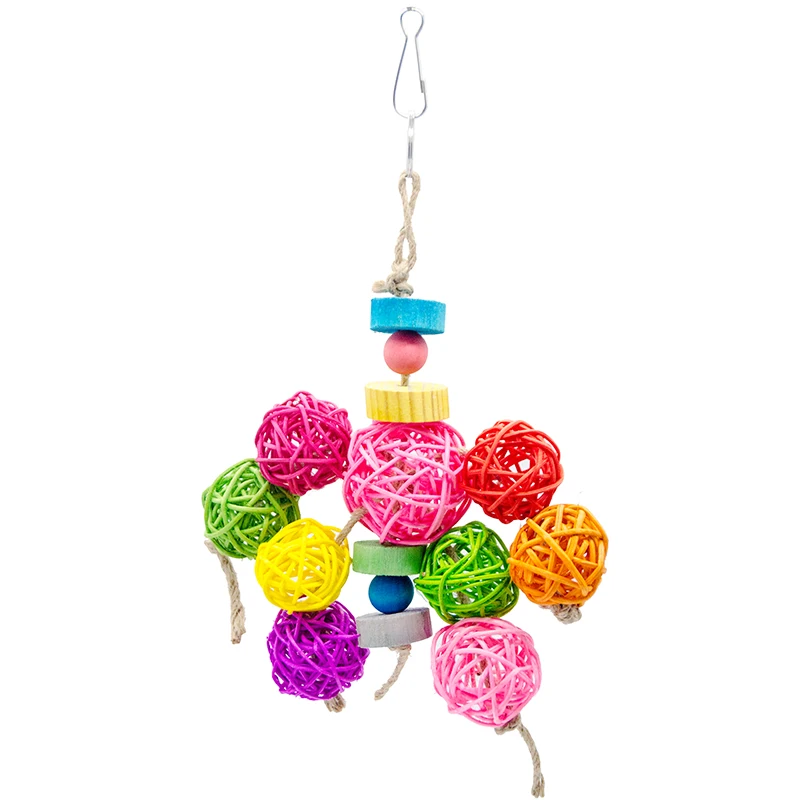 

1 pcs Parrot Rattan Ball Toys Bird Chewing Grind Toys Birdcage pendant Decor Pet Supplies Cage Accessories Bird Playing Toys