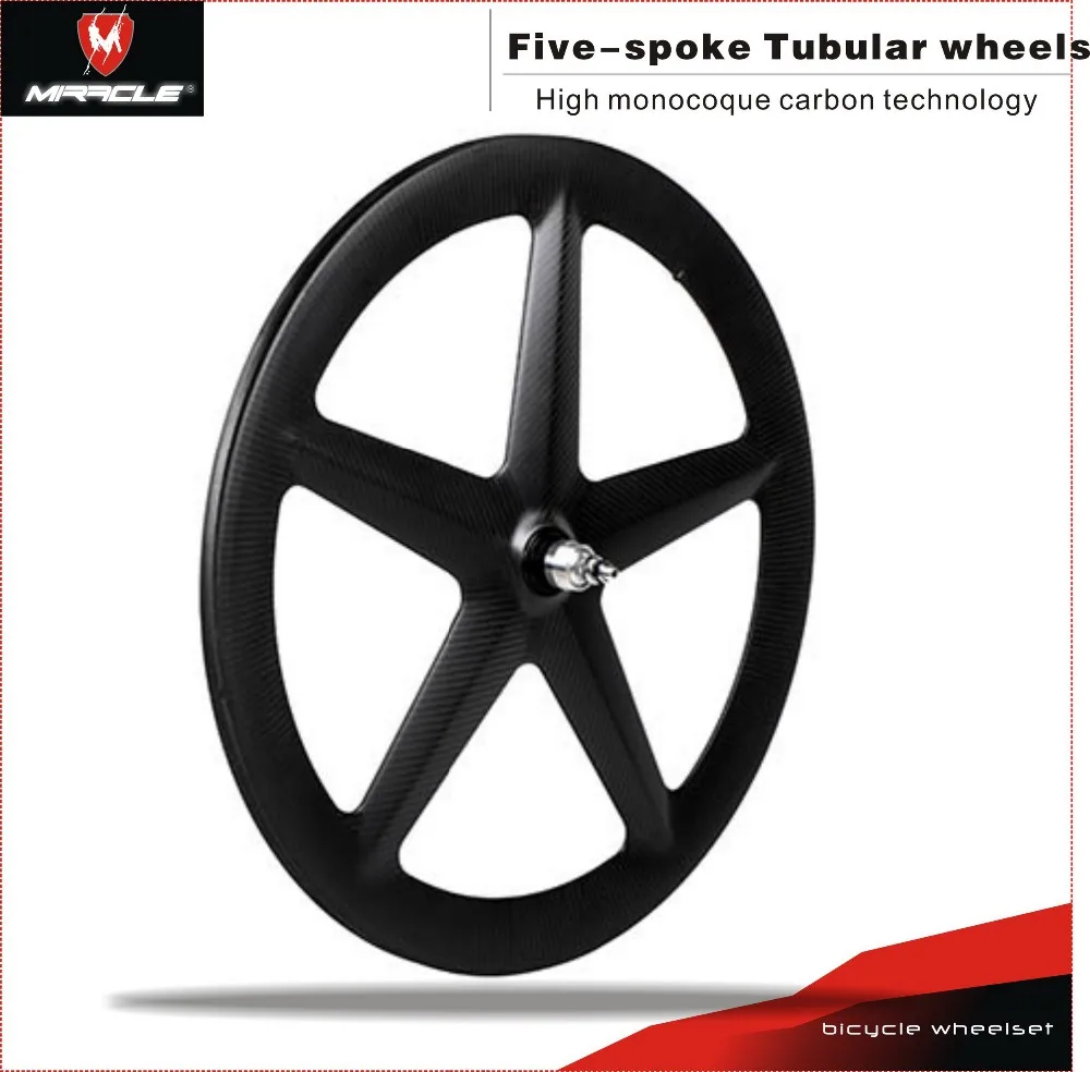 

2022 MIRACLE five spoke carbon bike wheel tubular track wheels with 3k matte