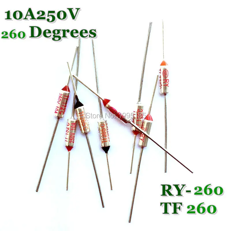 RY 10 шт./лот Новый микро-Термопредохранитель 10A250V 260 градусов Tf C мини-температурный