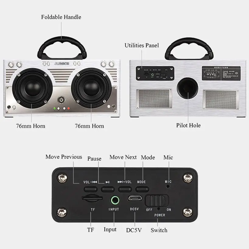 Портативная Bluetooth колонка многофункциональный деревянный стерео динамик Hi Fi для