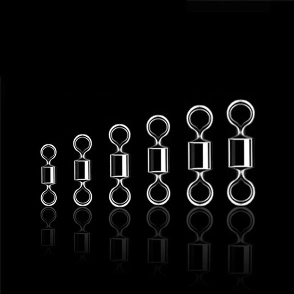 

WALK FISH 50PCS/Lot Ball Bearing rolling Swivel Solid Rings Fishing Connector Ocean Boat Fishing Hooks