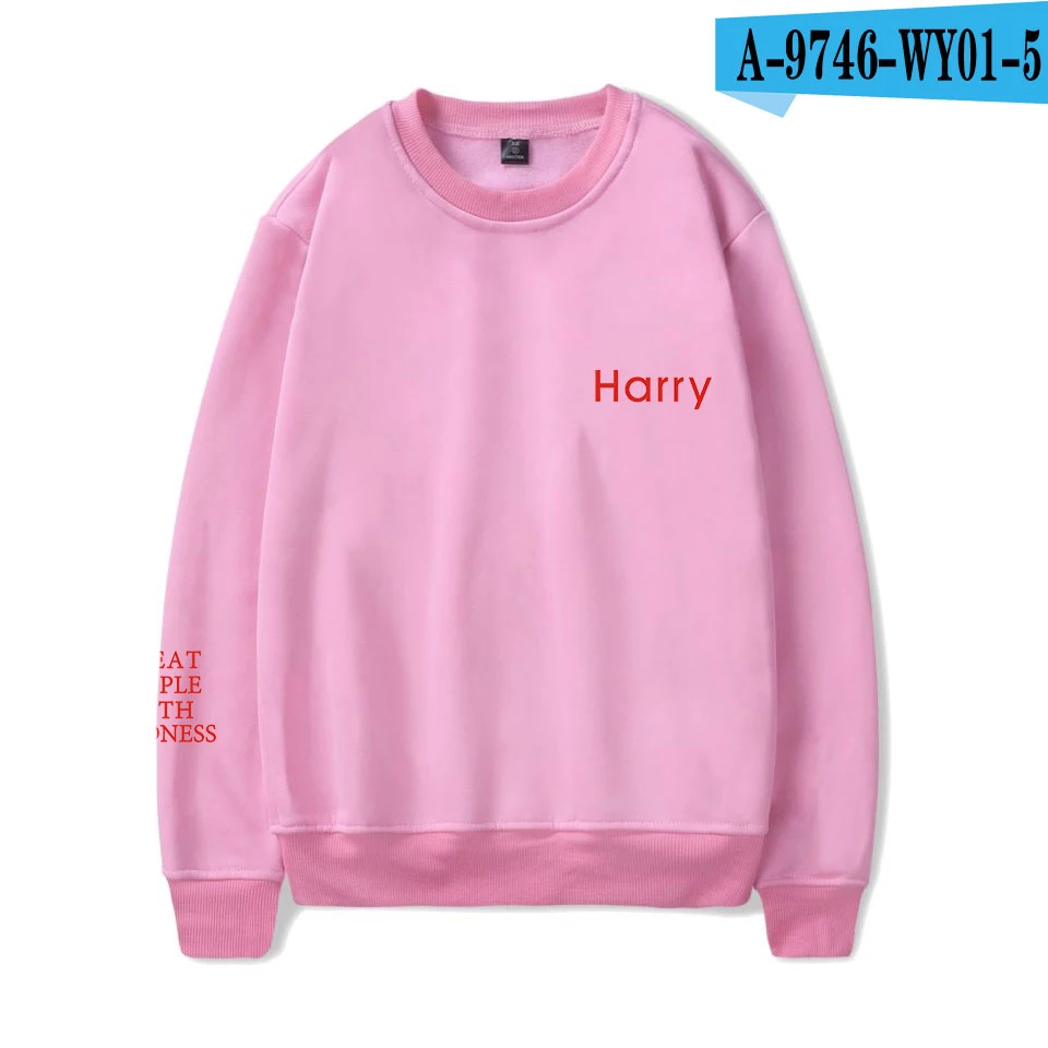 VAGROVSY Harry Styles пуловеры для женщин и мужчин Гарри обрабатывать людей с добротой письмо толстовки популярные хип-хоп толстовки - Цвет: pink