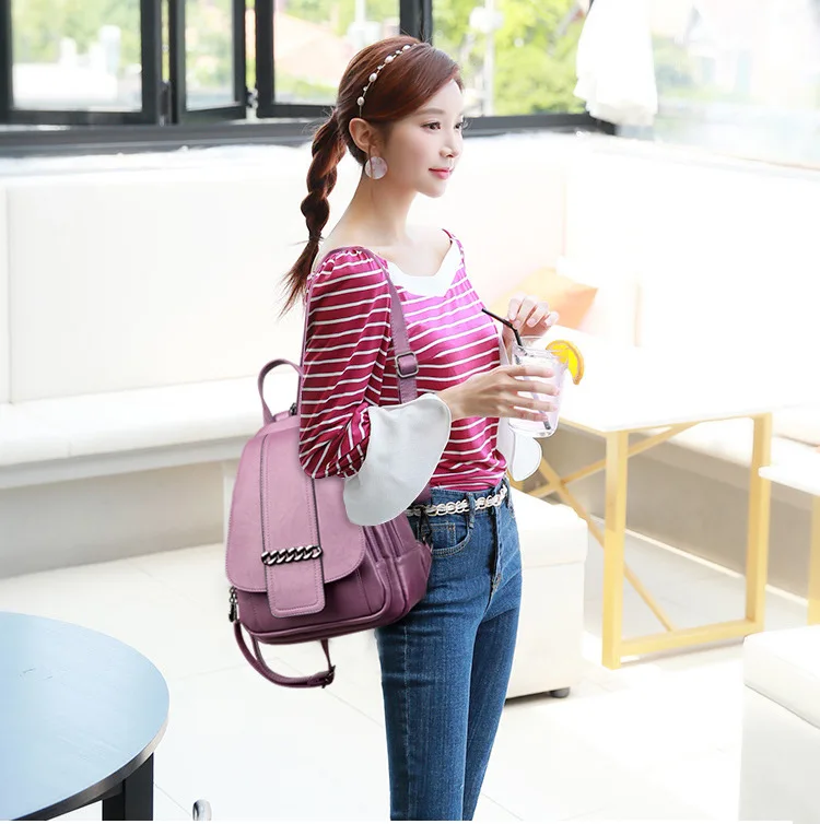 Мягкий кожаный рюкзак женский Sac A Dos Femme Multifonction рюкзак женский школьный рюкзак на плечо рюкзак Mochila