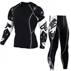 Новейшие компрессионные комплекты для фитнеса, Мужская футболка с 3D принтом, MMA Crossfit, мышечная рубашка, леггинсы, базовый слой, облегающий костюм