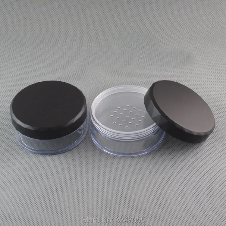 30pcs/lot 50ML Big Size Empty Plastic Cosmetic Powder Jar, DIY Travel Portable Loose Powder Case with Sifter, Women Beauty Tool