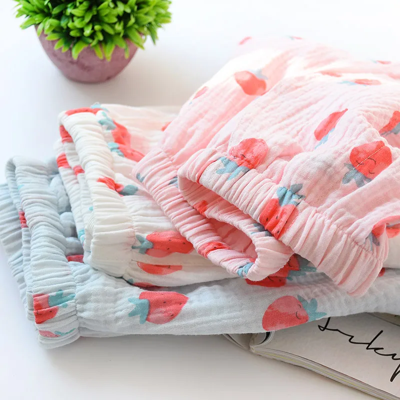 Женские летние шорты хлопковые газовые для сна милые студентов повседневные