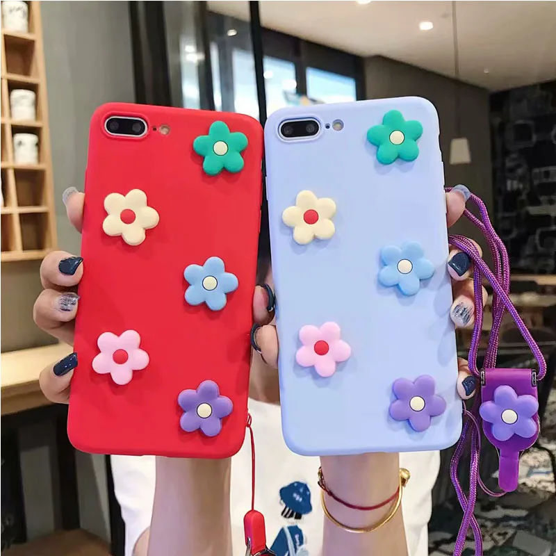 Мягкий чехол с объемными цветами для Samsung Galaxy A10 20 30 40 A50 60 A70 A80 M10 M20 A8S A10E цветочный