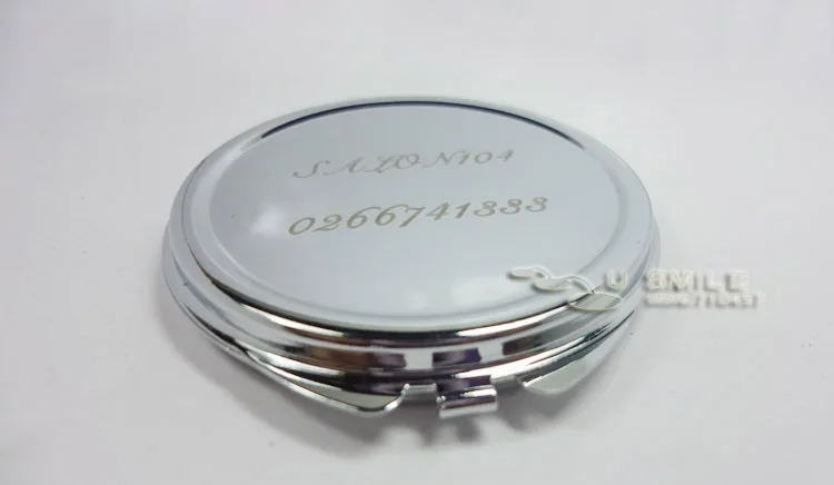 Бесплатная Персонализированная гравировка круглое компактное зеркало