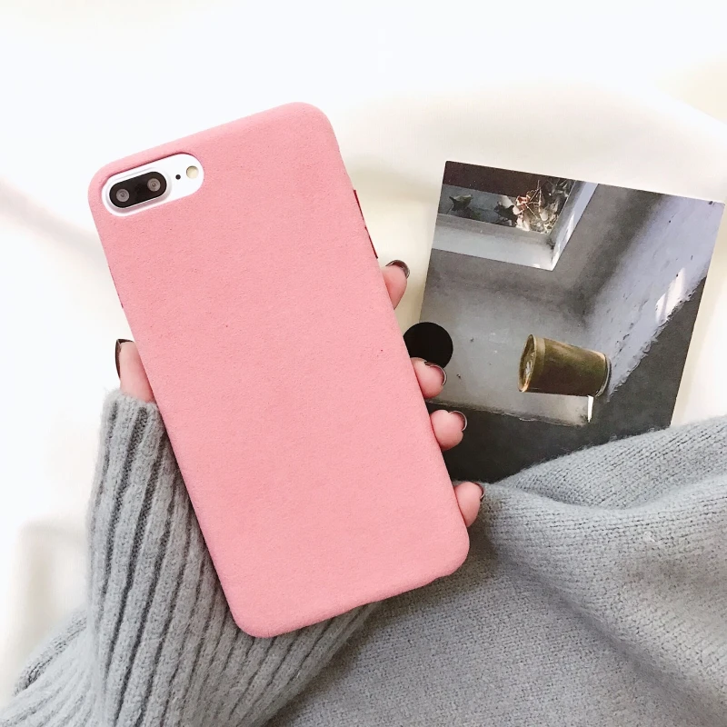 Роскошный Теплый однотонный плюшевый чехол Gimfun для телефона IPhone 7plus 6s 6plus Xs max xr
