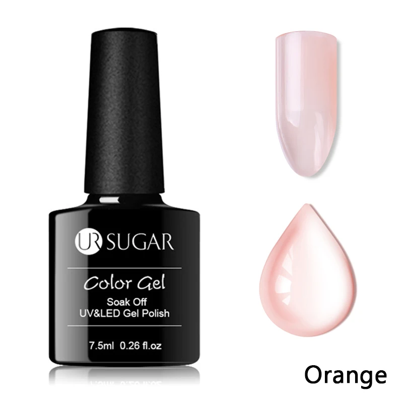Orange Ur Sugar 7,5 мл желе-розовый Гель-лак полупрозрачный Гель-лак замачиваемый дизайн ногтей УФ светодиодный Гель-лак здоровый цвет ногтей - Цвет: Orange