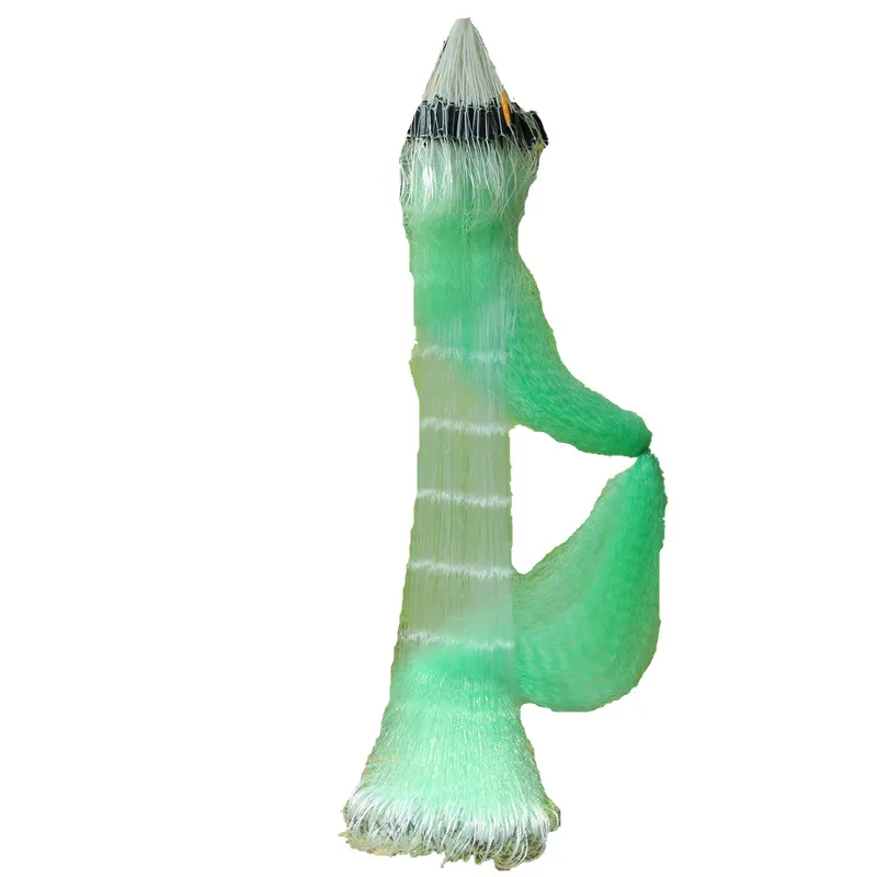 depth 1.2m-1.5m length 80m monofilament nylon net 3layer grid gill fishing network tool epuisette pour la peche | Спорт и