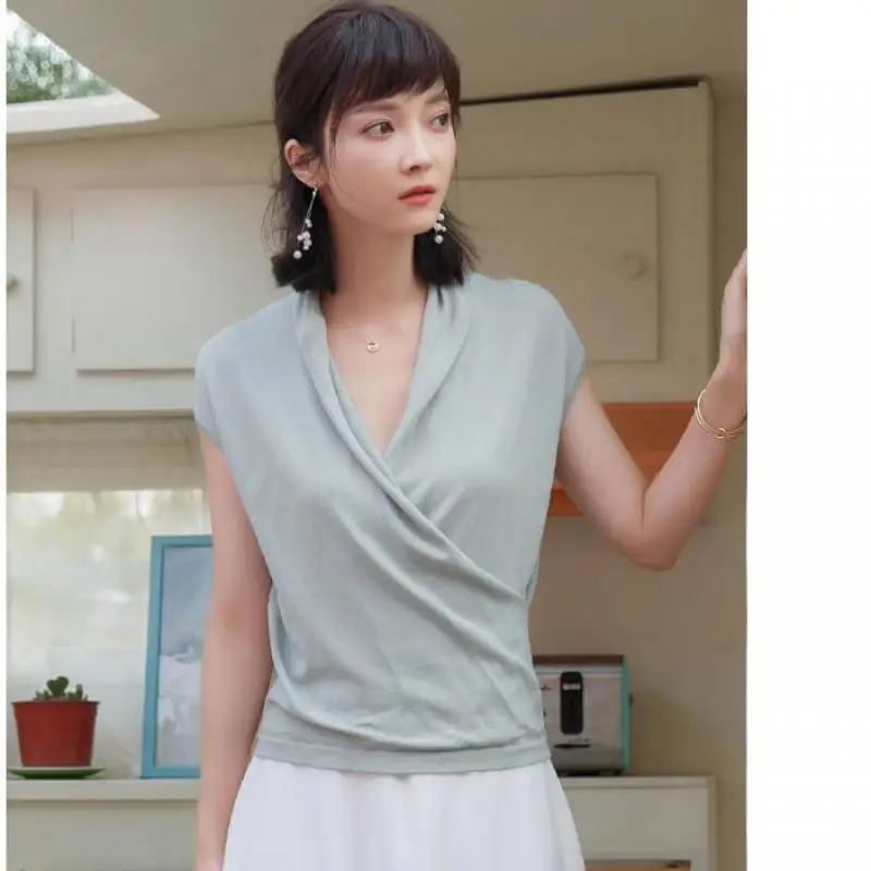 Suvance Summer Office Lady Knitted V Neck 4 Solid Color Sweater Fashion Ice S-l Women Pullover Jl-xy9947 | Женская одежда