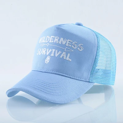 Мужские кепки Snapback летние дышащие сетчатые бейсболки женские кепка с надписью буквы хип хоп Кепка однотонный спортивная кепки - Цвет: Blue1