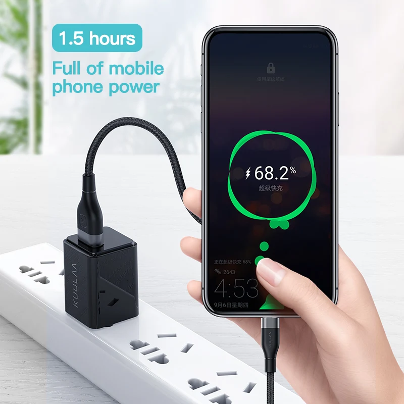 KUULAA USB Type C кабель для Xiaomi Mi Redmi Note 7 Быстрая зарядка зарядное устройство провод