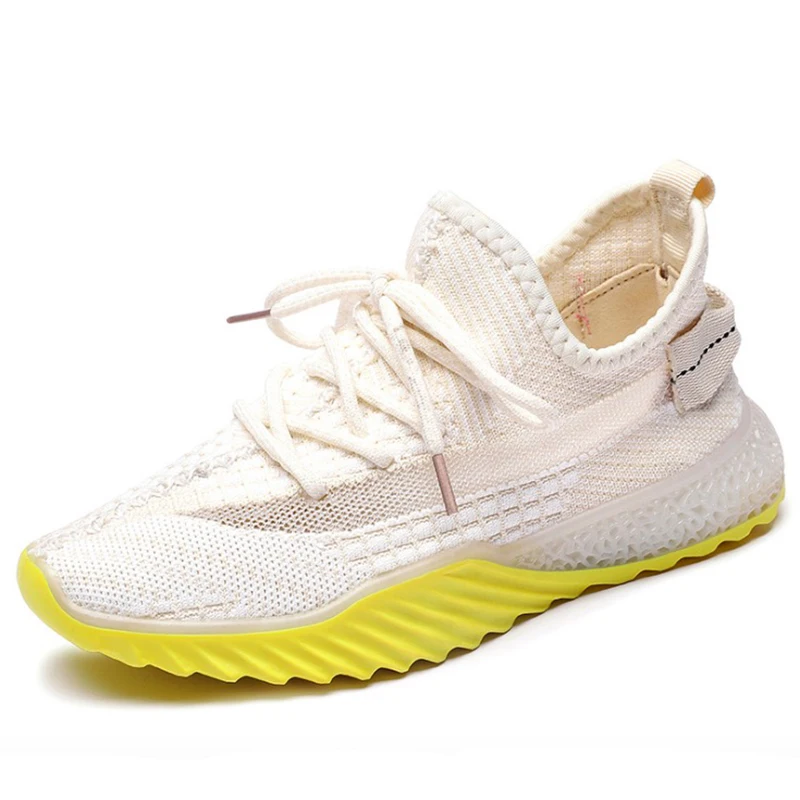 Женские кроссовки дышащие ультралегкие модные белые на плоской подошве