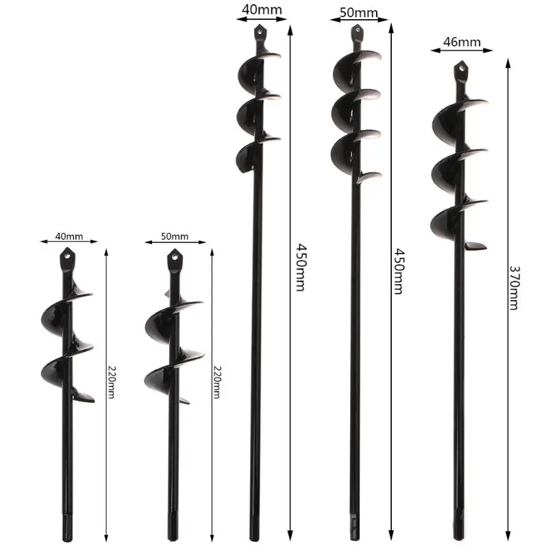 

Black Home Yard Garden Flower Plant Farm Planting Auger Digger Twist Spiral Bit Digging Holes Drill Bit Tools