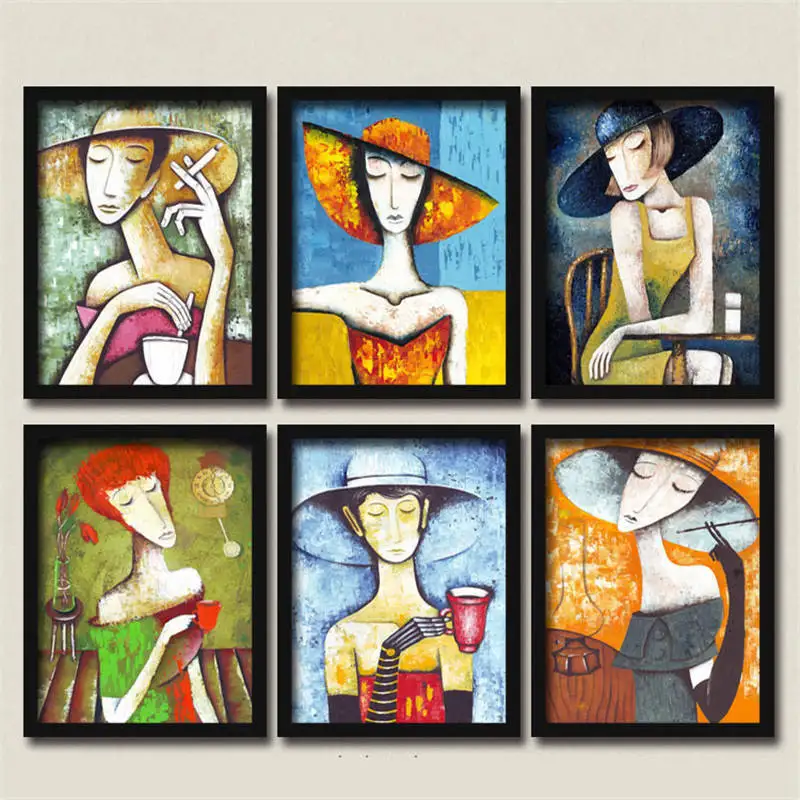 Scandinavian abstract figure Posters Prints sexy smoke lady Canvas Wall Art Painting For Living Room home decor | Дом и сад