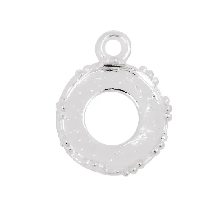 

12.5*15.5mm Silver Round Hollow Bezel Cup Claw Setting Bezel Link Jewelry Findings Wholesale