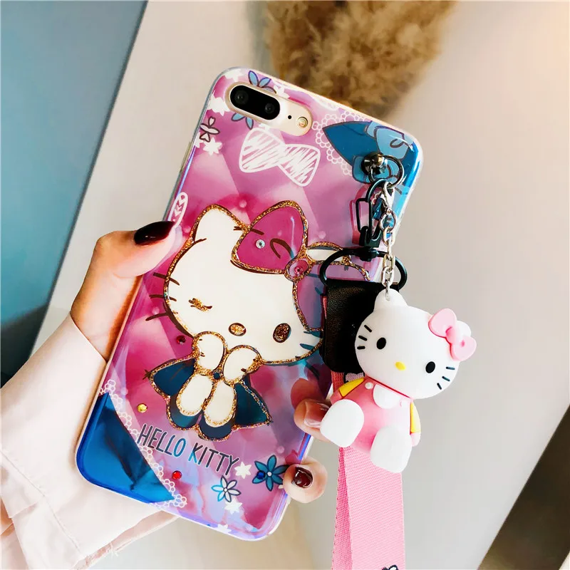 3D кукла для iphone 8 plus чехол подставка для iphone X Blu-Ray Девушка Мягкий чехол Чехол для iphone 7 плюс 6S Милая оболочка веревка