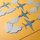 1 шт. облака и самолетов гирлянда висит Бумага баннер для детского дня рождения, детский день рождения, мероприятие, вечеринка поставки