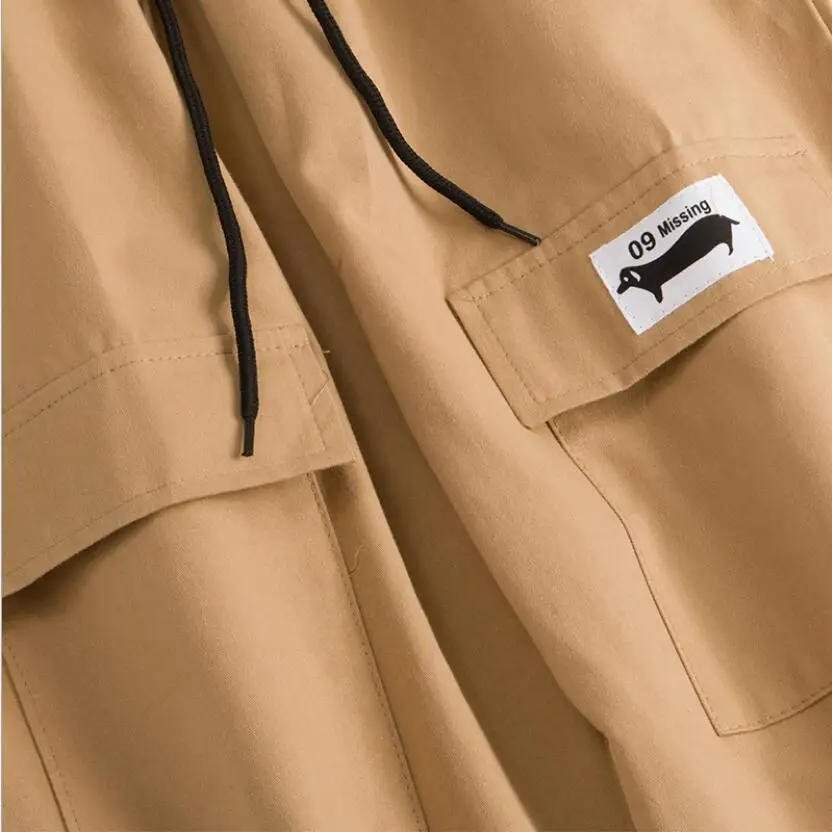 

Plus Size Casual Women Two Piece Set Lapel Short Sleeve Black t-shirt tops High Waist Pockets Khaki Pants Female Suit Fashion