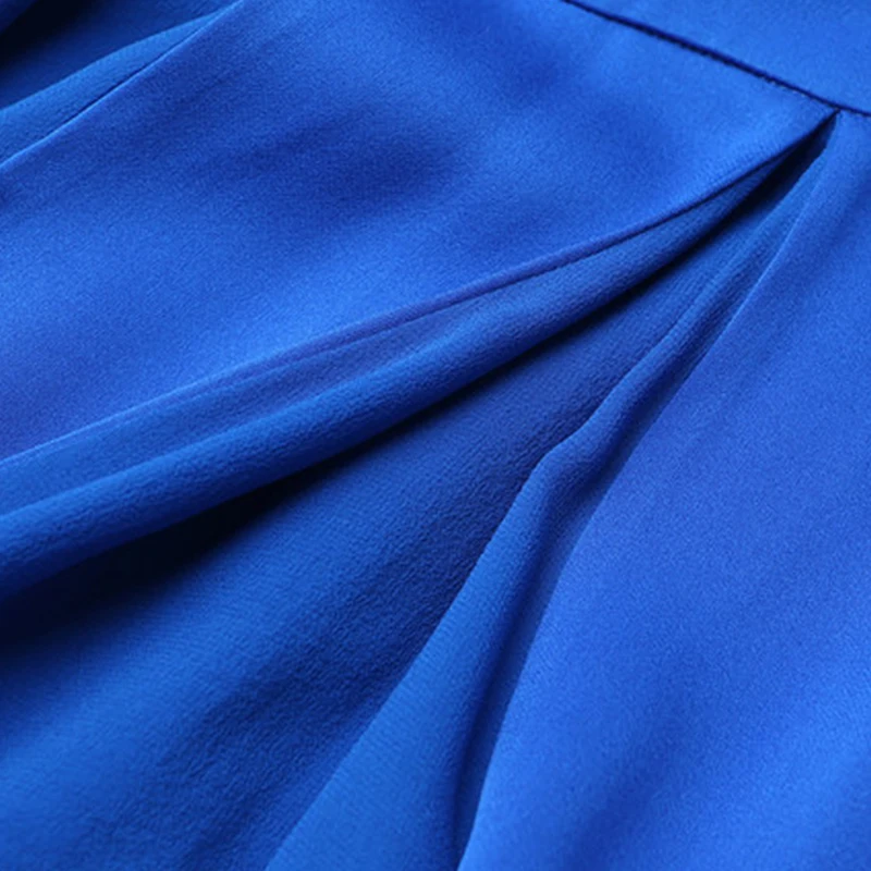 Женское платье-туника VOA синее платье из тяжелого шелка плиссированное большого