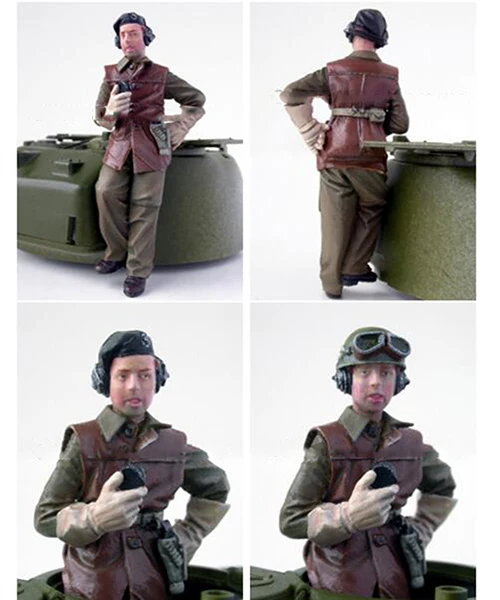 Сборочные неокрашенные весы 1/35 британский стенд человек танкер фигура история