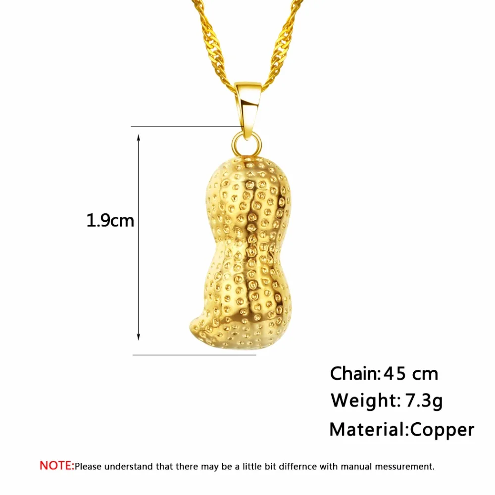 CHENGXUN Goldern Peanut Pendant Necklace Women Jewelry Men Kids Children Birth Day Decoration Accessories Choker | Украшения и