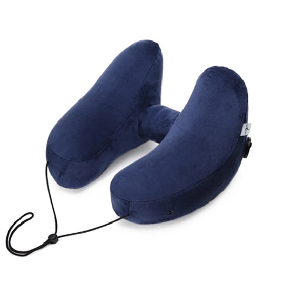blue pillow Надувная Шея портативная подушка для путешествий, самолета, автомобиля, воздуха, поддержки головы, Складное Сиденье для путешествий, подушки для сна, аэропорта, для улицы - Цвет: blue pillow