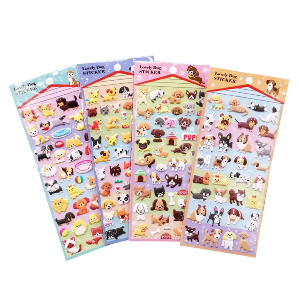 2 листа Kawaii мультфильм наклейки с изображениями собак канцелярские
