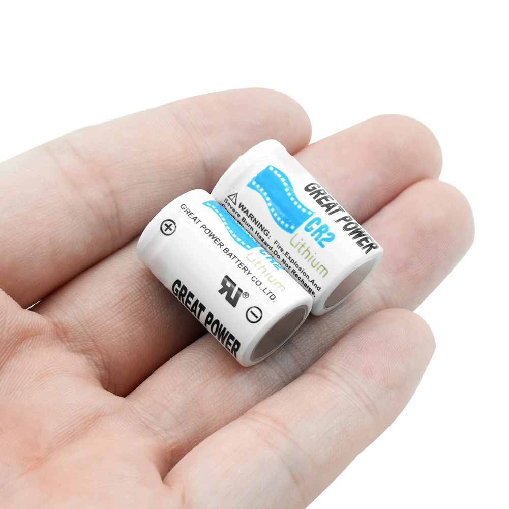 YCDC 2pcs 750mAh CR2 Battery 3V Lithium DLCR2 5046LC Batteries For Camera Alarm System