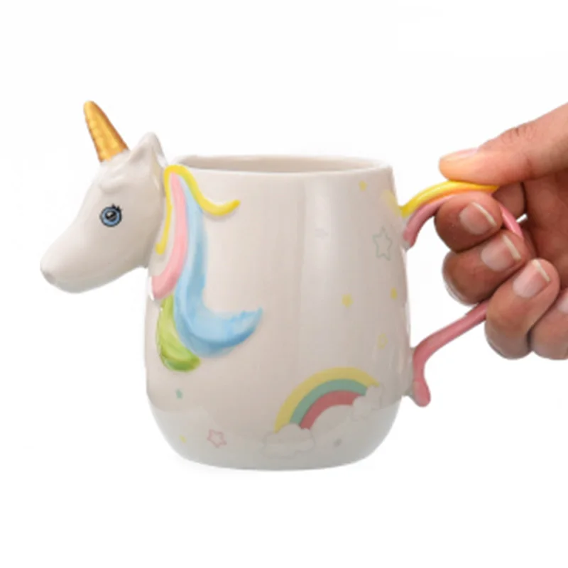 Новинка 3 стиля кофейные кружки в виде единорога радуги керамические чашки и