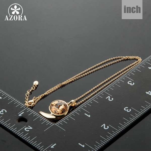 Ювелирное ожерелье с австрийским хрусталем Stellux AZORA золотистый улиткой TN0102|necklace
