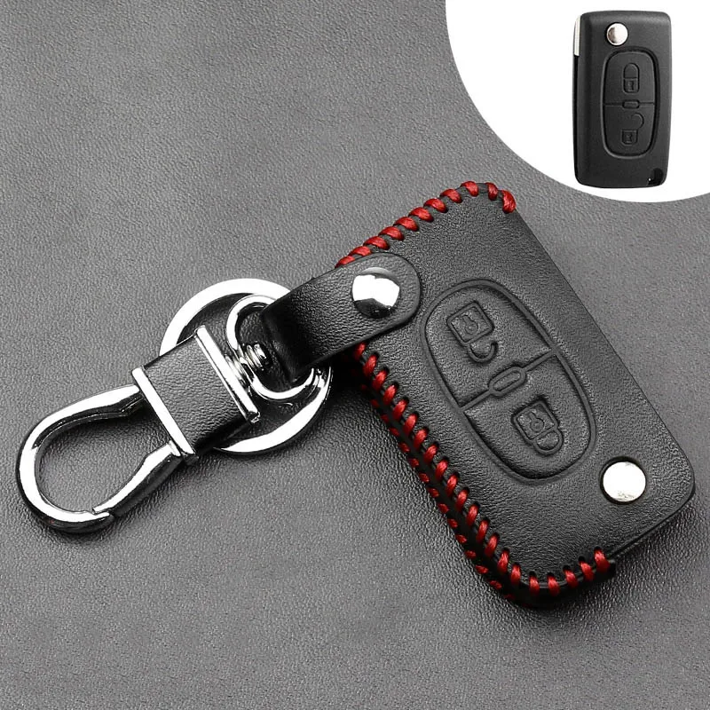 SNCN Чехлы для ключей из натуральной кожи Peugeot 107 207 307 308 407 607 206 208 301 406 408 508 2008 3008