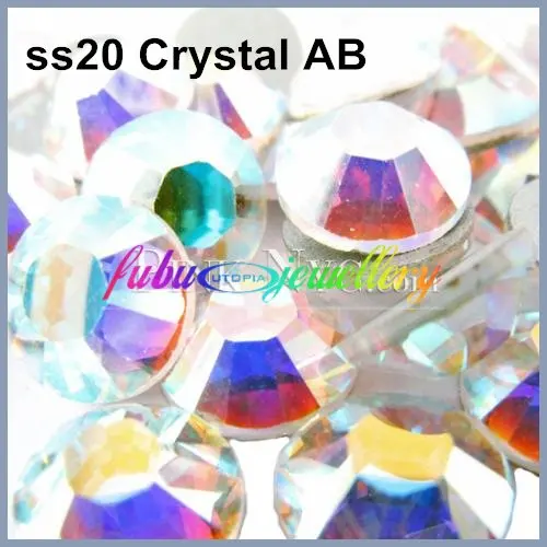 Бесплатная доставка! 1440 шт./лот ss20 (4 8-5 0 мм) Crystal AB плоской задней ногтей Клей На