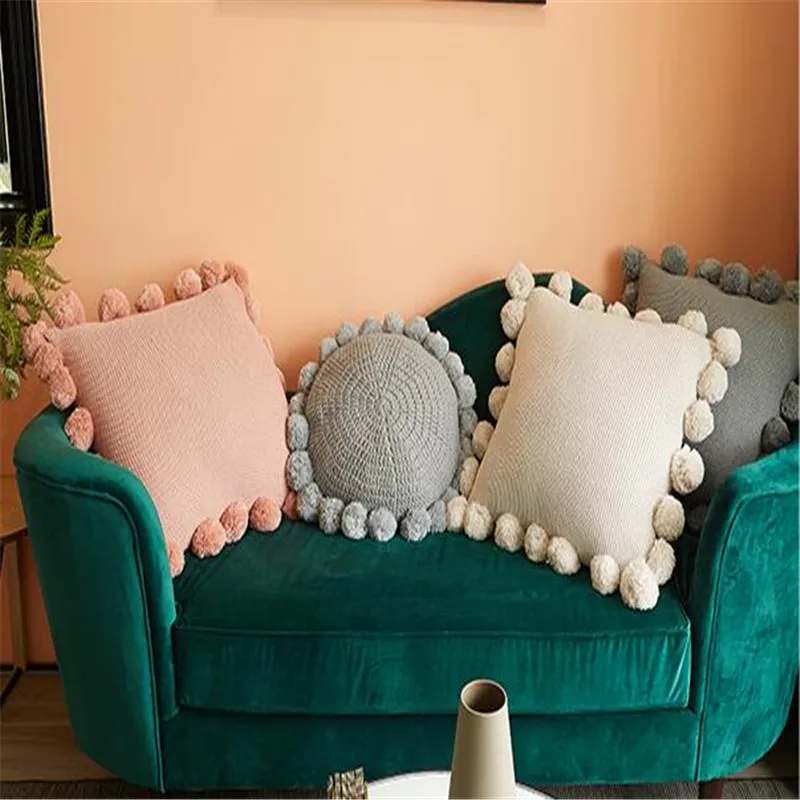 

Japan style Square Knitting Throw Pillow Cushion With Inner 50x50CM Free Shipping Bed Sofa Decorate Waist Bloster Dakimakura