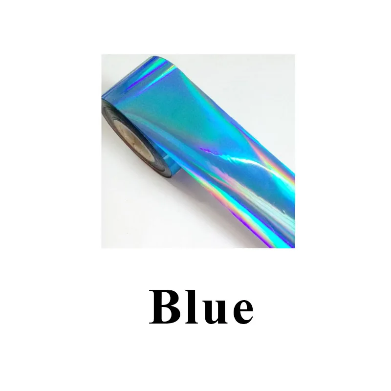 Blue 1 рулон звездное небо лазер металлический цвет фольга для ногтей голографическое искусство ногтей переводная наклейка Блестящий Маникюр Украшение DIY бумажные советы - Цвет: Blue