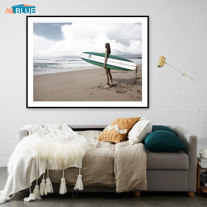 Scandinavian Poster Print Sea Wave Beach Landscape Painting For Living Room Wall Art Canvas Picture Quote Nordic Decoration Home | Дом и сад