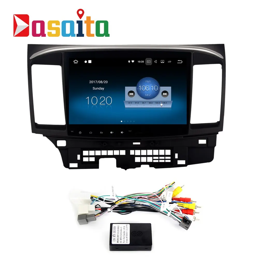 with 14-15 canbus Dasaita автомобильные аксессуары Android 9,0 автомобиль 1 din радио плеер gps Navi с 10," Мультимедиа HD сенсорный экран для Mitsubishi Lancer - Цвет: with 14-15 canbus