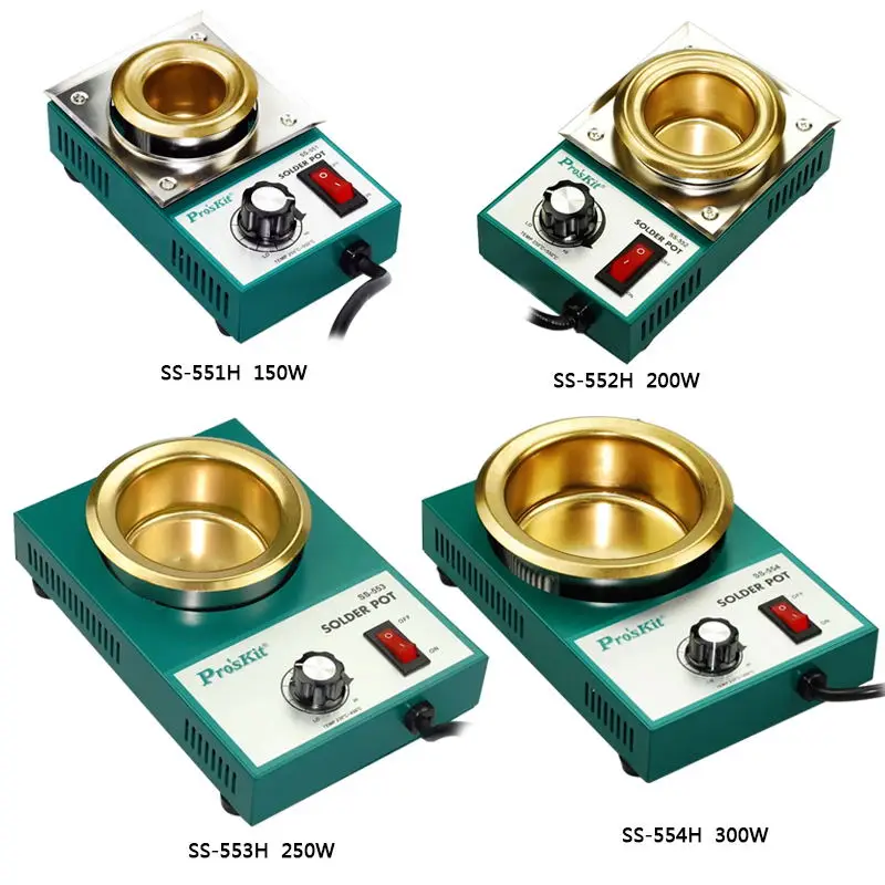 Pro'skit 220V 150/200/250/300 Вт припоя горшок плавильная печь для олова терморегуляция
